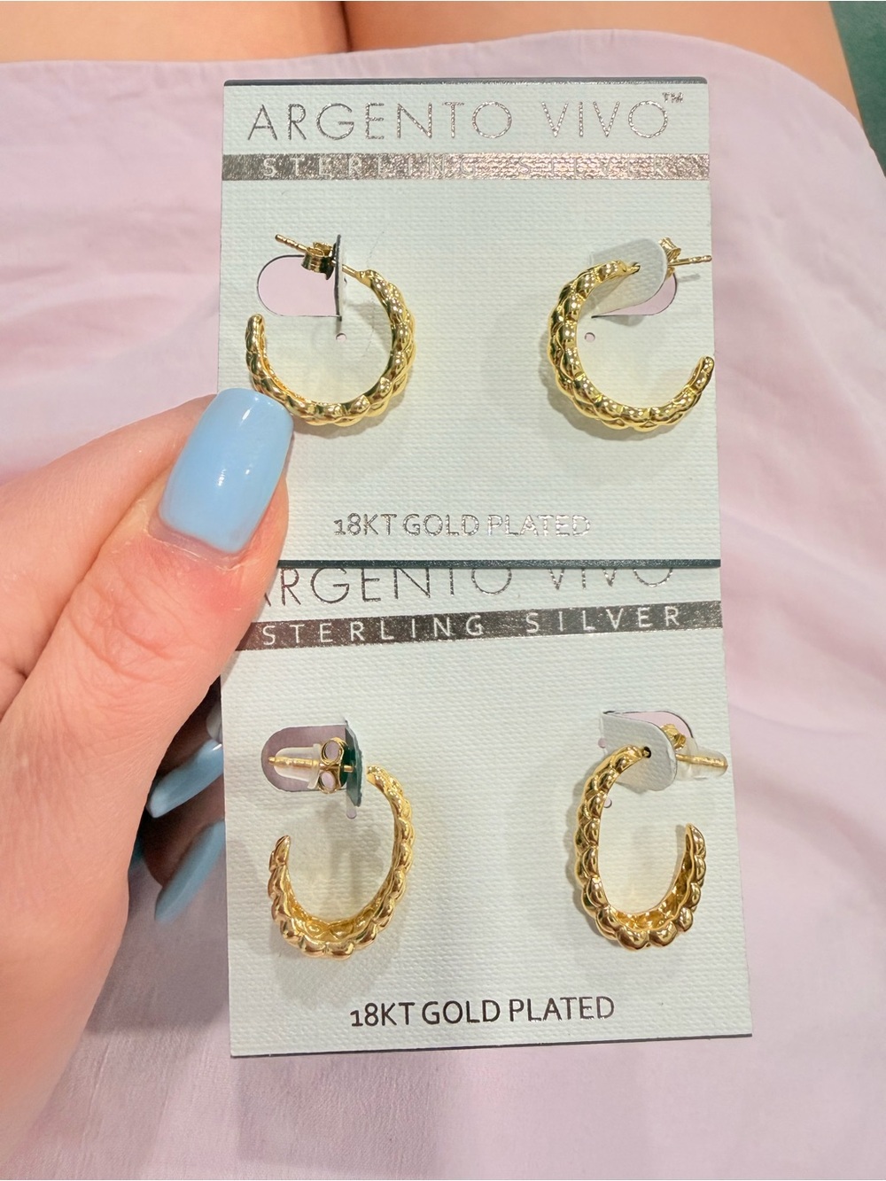 Argento Vivo 18K Gold-Plated Textured Hoop Earrings - Gold